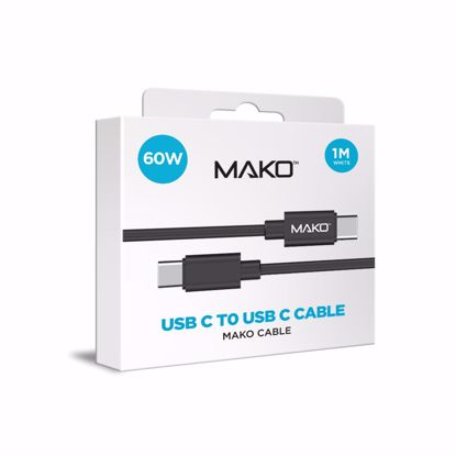 Picture of Mako Mako USB-C to USB-C 60W USB 2.0 1M Cable in Black